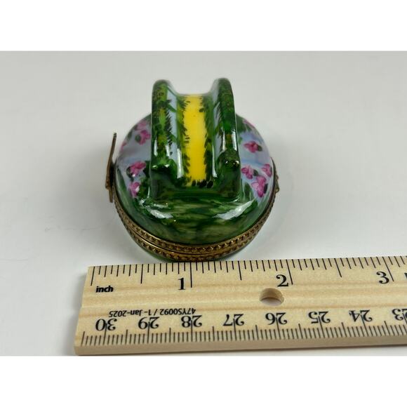 Limoges France Hand Painted Bridge Trinket Box Peint Main - Picture 12 of 13